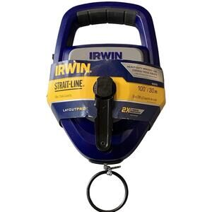 IRWIN STRAIT-LINE LayoutPro Chalk Line Reel 100 ft Blue Heavy-Duty NEW